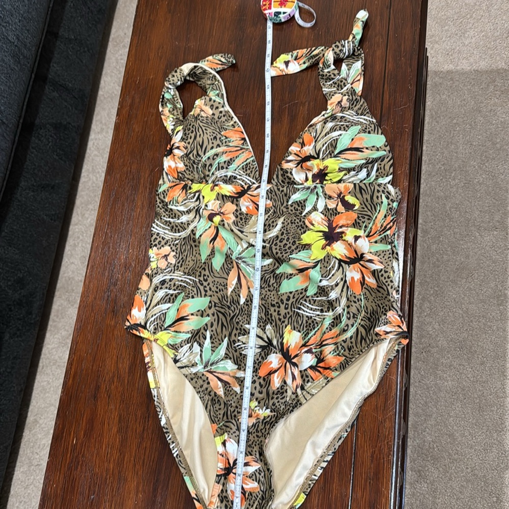 Tropical & Leopard Print One Piece Swimsuit NWT - Picture 5 of 7